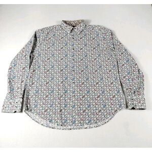 Robert‎ Graham Shirt Men's Large Anemone Multicolor Geometric Flip Cuff Corpcore